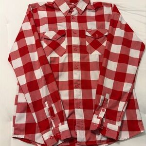 DIXXON Red and White Plaid Men's Shirt